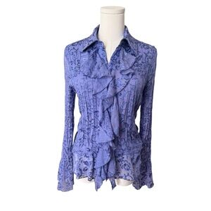 Vintage Coldwater Creek Lavender Ruffle Blouse – Romantic 90s femme Fairy Top S